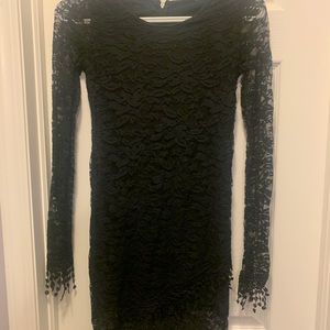 Tight fitting black dress